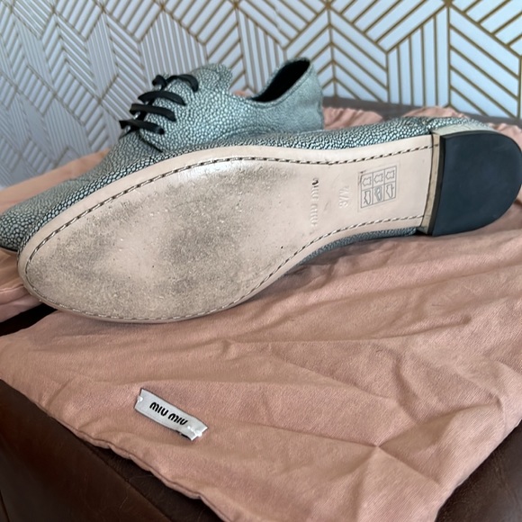 MiuMiu Lace-Up Oxford Shoes Size 37.5 - Picture 4 of 5